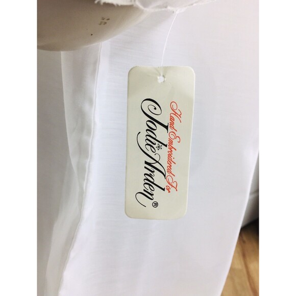 VTG Jodie Arden Hand Embroidered Butterflies Puff Sleeve Sleep Shirt Nightgown - Picture 8 of 8